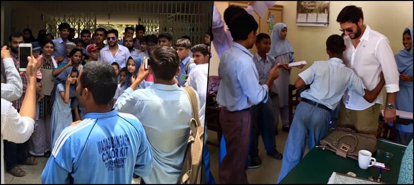 Shahid Khan Afridi plays basketball with special children