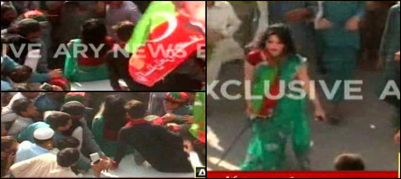 Rowdy activists surround female model at PTI rally