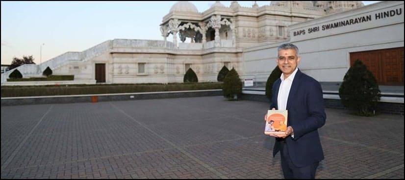 London mayor Sadiq Khan's pictures visiting Hindu temple go viral