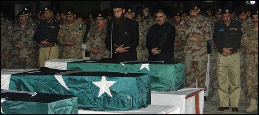 Funeral prayers of slain FC men offered in Quetta