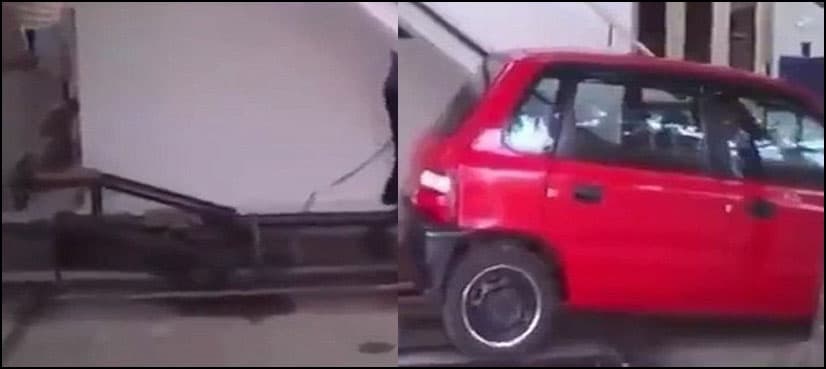 WATCH: Man invents ingenious way to park car in a tiny space