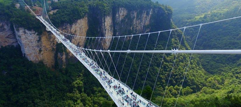 China opens longest glass bottom bridge in world