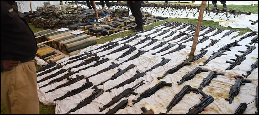Arms captured from Karachi's Azizabad handed over to army for forensic analysis