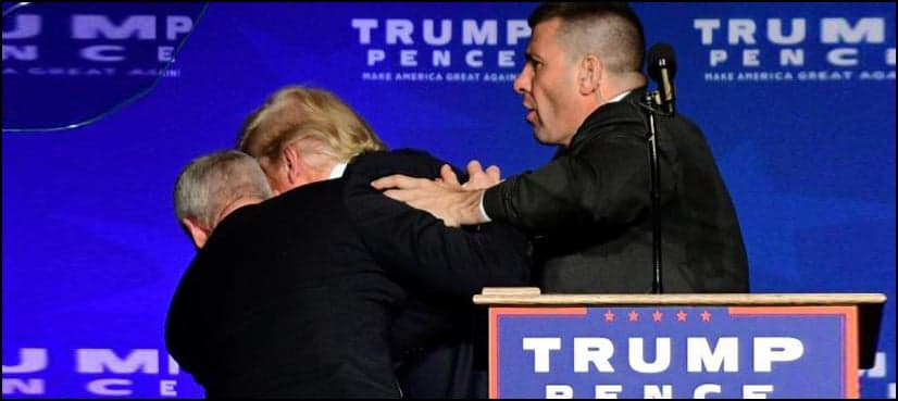 WATCH: Trump rushed off stage in false gun scare