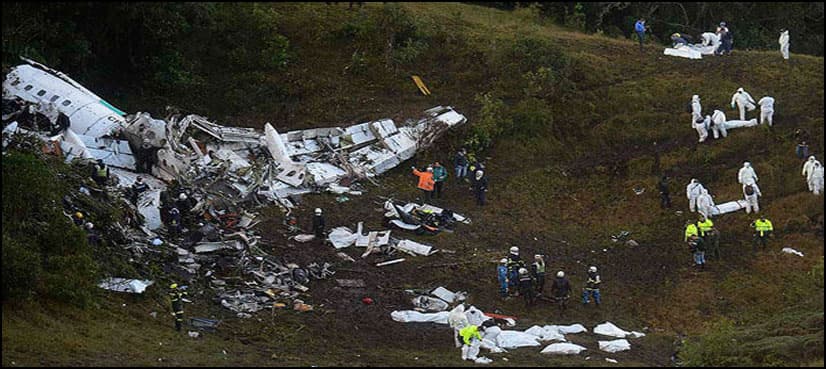 Colombia plane crash ran out of fuel: pilot's final words reveal