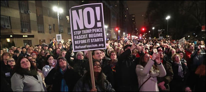Celebrities join anti-Trump protest in hometown New York