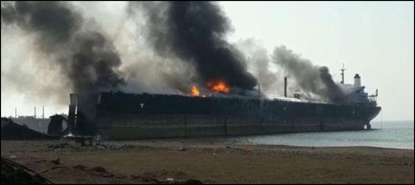 Seven laborers burnt as Gadani ship-breaking yard catches fire