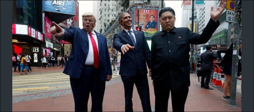 Lookalike Trump, Obama, Kim offer comic relief in Hong Kong