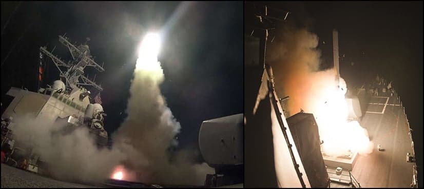 US launches missile strike on Syria airbase after 'chemical weapons attack'