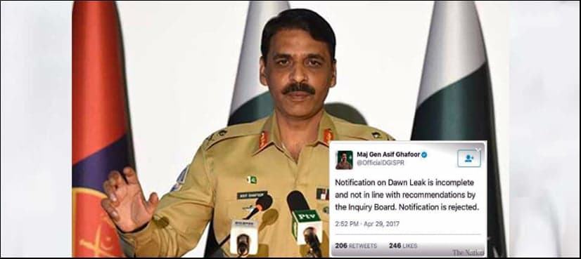 Pakistan Army withdraws DG ISPR tweet 'rejecting' govt notification on Dawn leaks