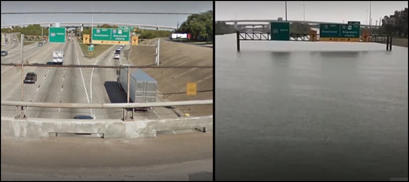 Shocking footage: Houston before and after Hurricane Harvey