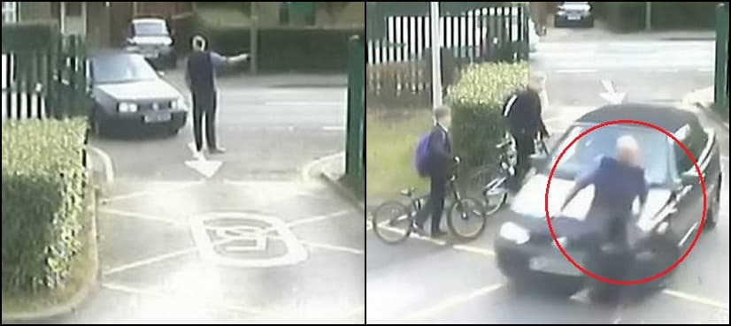 WATCH: Father runs over teacher for blocking school entrance