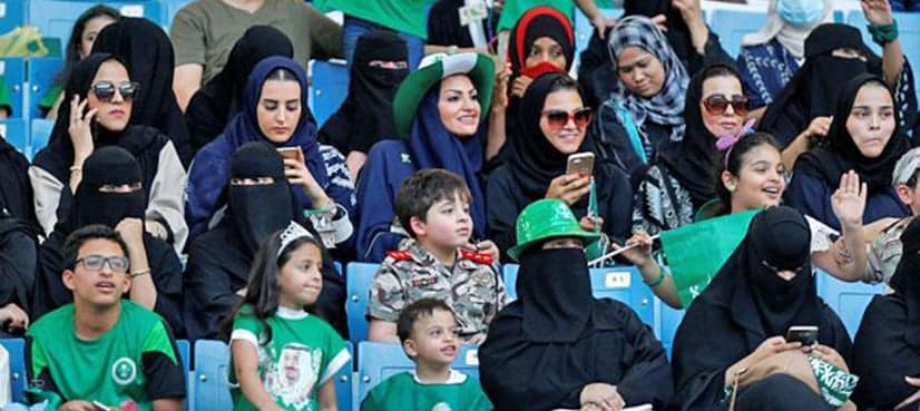 National celebrations open Saudi sports stadium to women for first time
