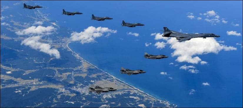 US bombers fly off east coast of North Korea: Pentagon
