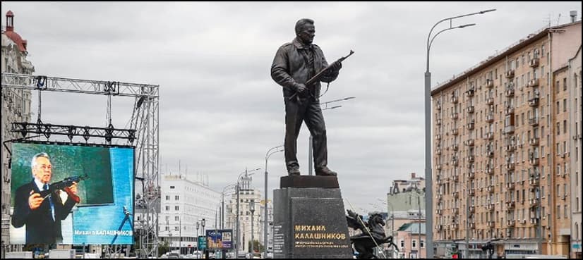 Russia unveils statue of AK-47 inventor Kalashnikov