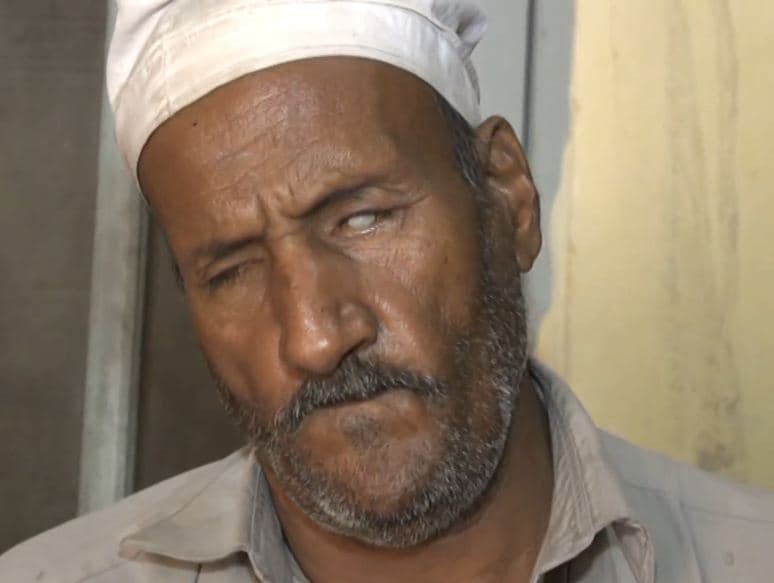 Sardar Muhammad's blind family weave beds to make ends meet.