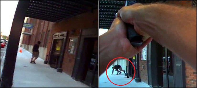 VIDEO: Police officer mistakenly shoots at actor during film robbery scene