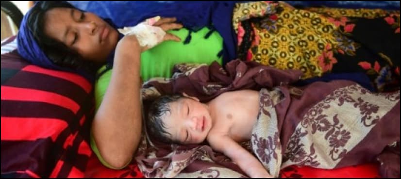 In the chaos of Bangladesh's refugee camps, a Rohingya baby is born