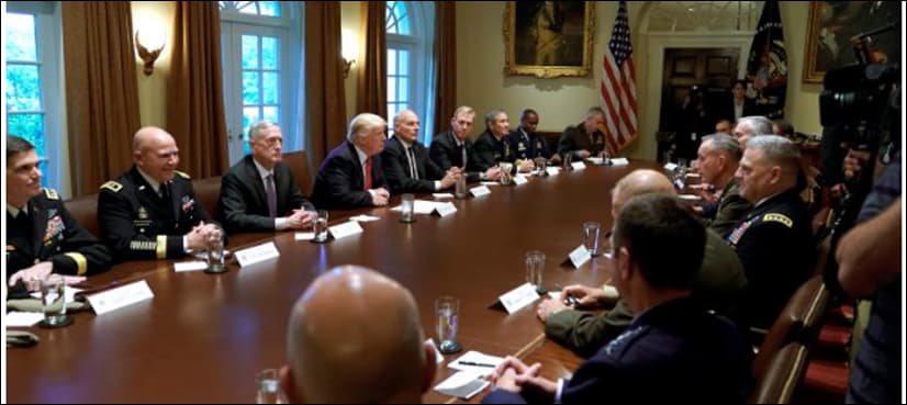 In meeting with military, Trump talks of 'calm before the storm'