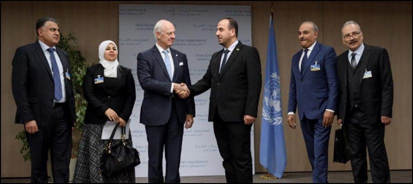 Assad negotiators meet UN envoy at Syria peace talks