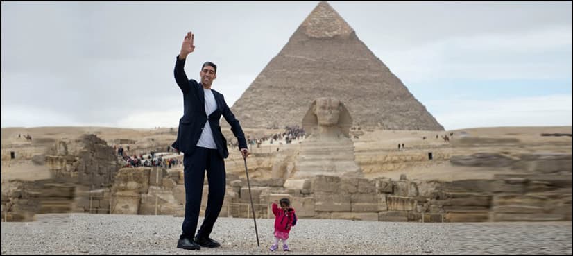 VIDEO: World’s tallest man meets world’s shortest woman in Egypt