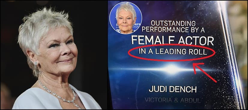 Judi Dench had a bizarre nomination at SAG Awards after glaring typo