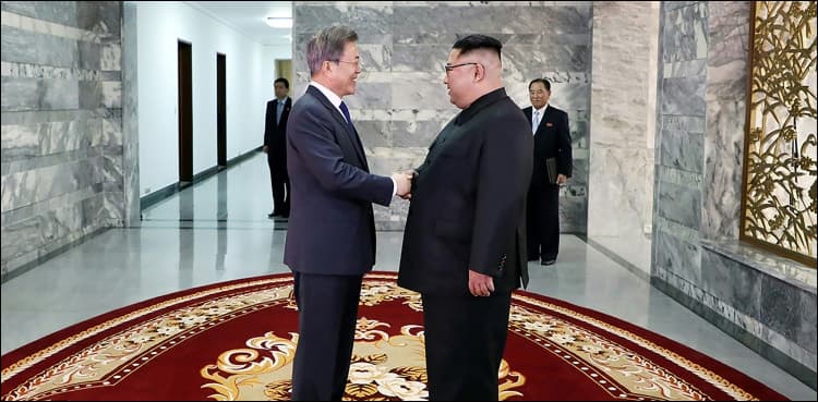 North and South Korea's leaders meet inside DMZ