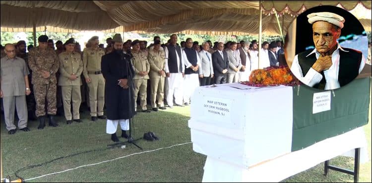 War veteran sepoy Maqbool Hussain laid to rest with full military honours