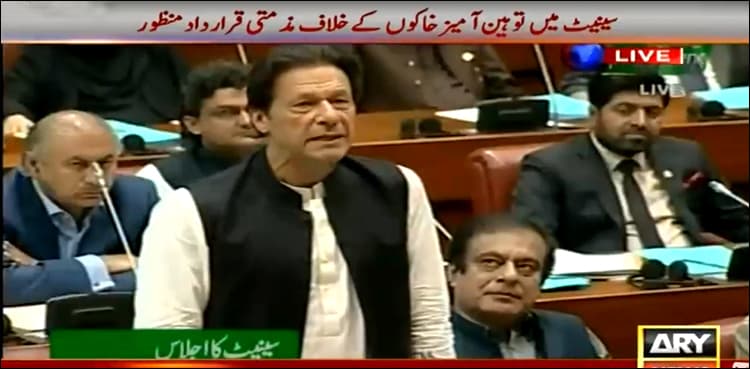 In first Senate speech, PM vows to raise sacrilegious caricatures issue in UN