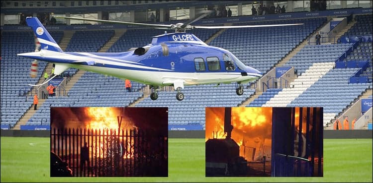 Helicopter owned by Thai billionaire crashes near UK stadium