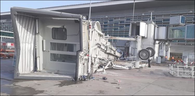 Passenger boarding bridge collapses at Islamabad airport