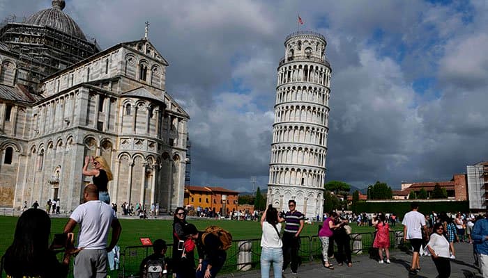 Not-so-Leaning Tower of Pisa as landmark straightens