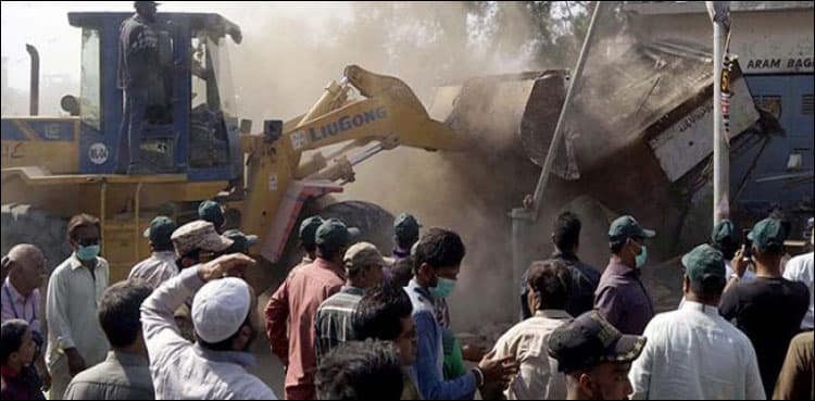 Anti-encroachment drive continues in various areas of Karachi