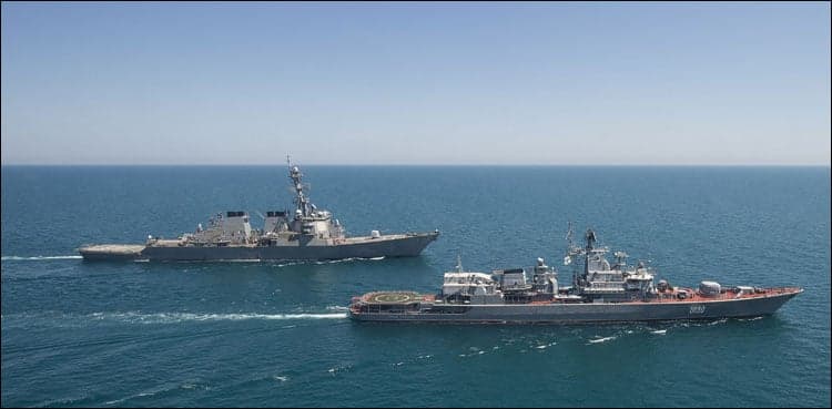 Pakistani, Russian navies hold joint drills in Arabian Sea