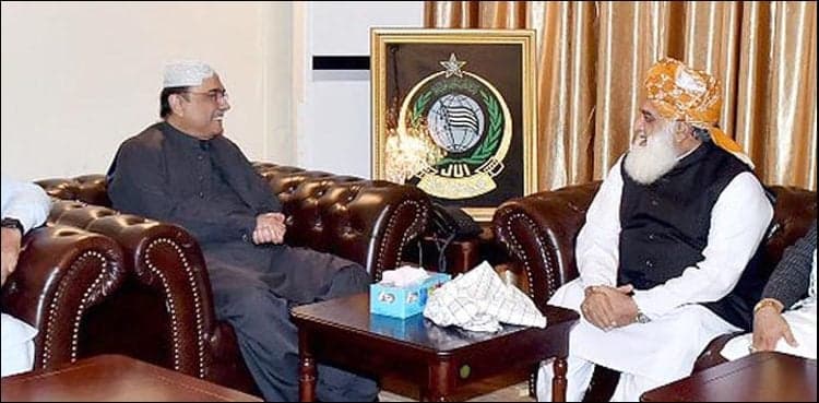 Zardari meets Fazl to mull over strategy of anti-govt movement