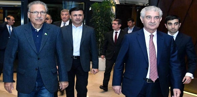 President Alvi arrives in Baku to attend Non Aligned Movement Summit