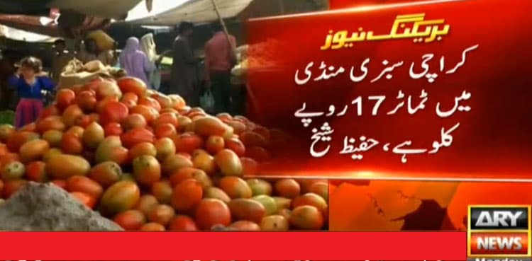 Tomatoes available at Rs17 per kilo in Karachi, claims Hafeez Sheikh