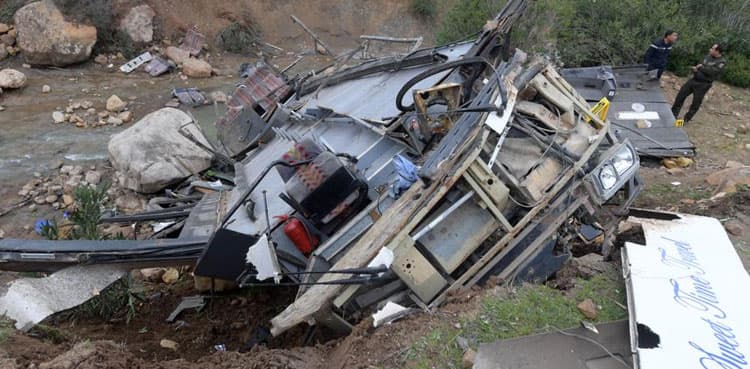 Tunisian bus plunges off cliff, killing at least 24