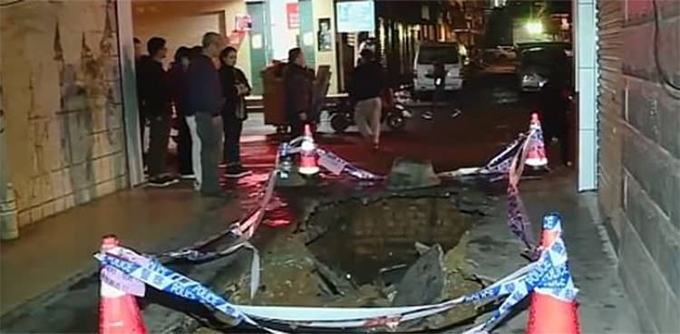 WATCH: Sinkhole swallows four people, video goes viral