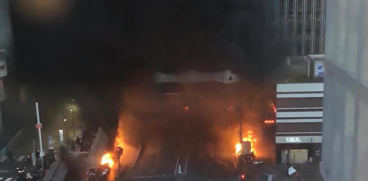 Fire in Paris, train station partly evacuated during protests: police