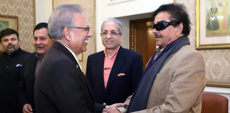 Indian actor Shatrughan Sinha meets President Arif Alvi in Lahore