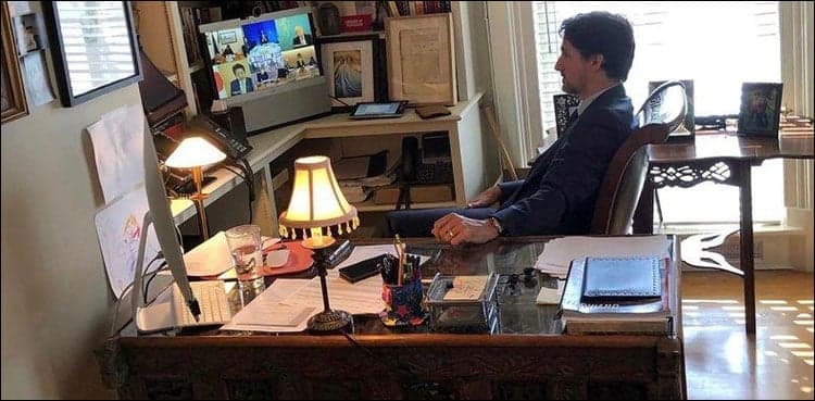 'You can run a G7 country from home': Canada's Trudeau relies on phone lines and Lego