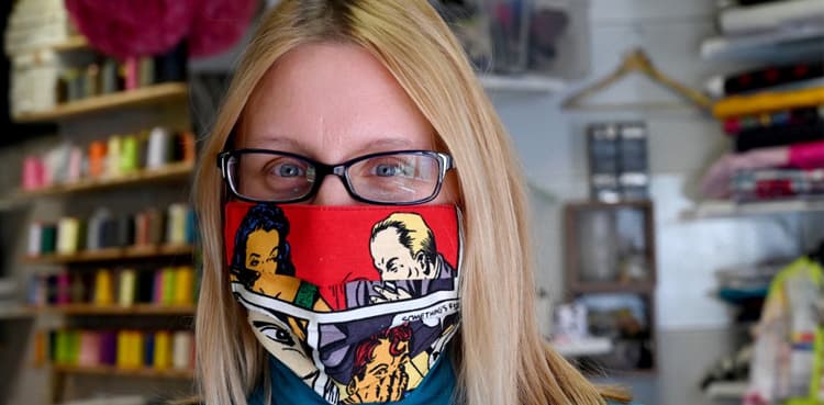 Designer launches 'cheerful' coronavirus mask line