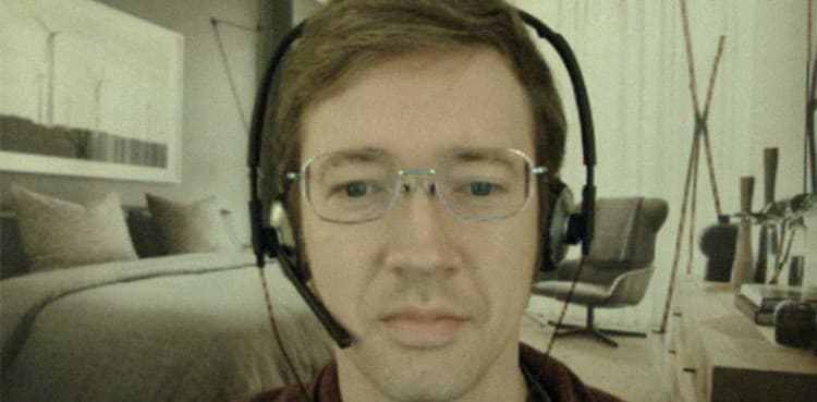Guy poses as a rich person on video-calls during 'work from home' sessions