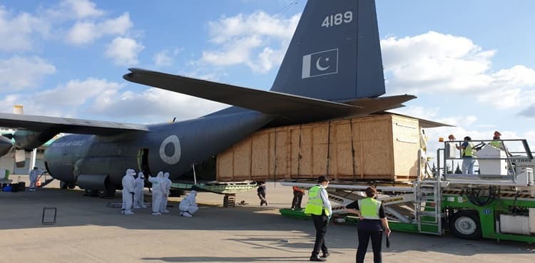 PAF C-130 plane brings special jet from Turkey to fight locusts