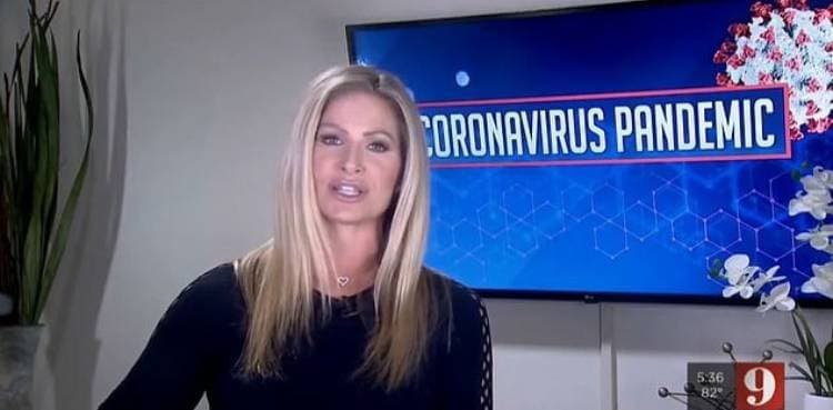 Son screams during female TV anchor’s live coronavirus report 