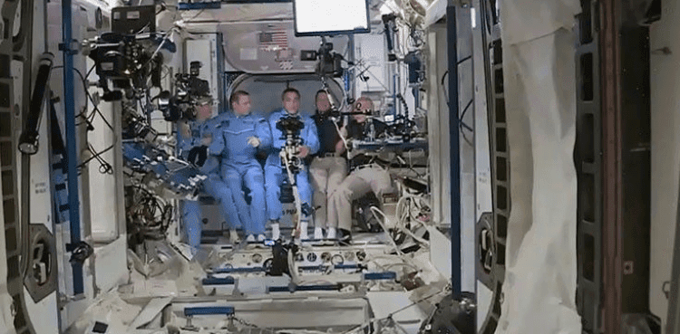 US astronauts enter space station in milestone mission