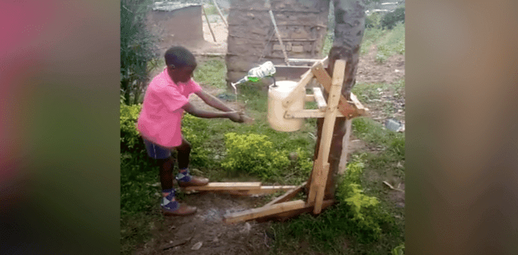 Kenyan boy, 9, wins national award for hand-washing machine invention