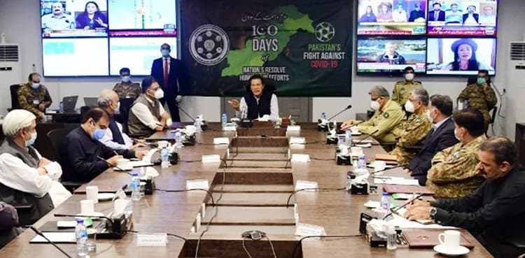 PM Imran Khan visits NCOC, briefed over COVID-19 situation
