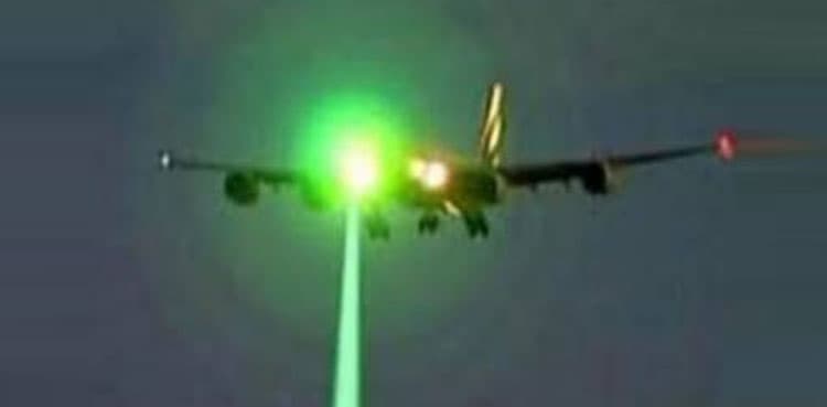 CAA seeks action against laser lights projection at planes